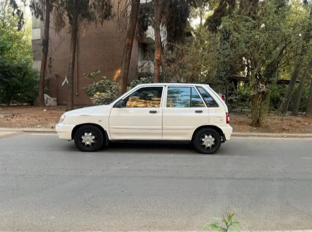 پراید سفید مدل 111 نمای بغل