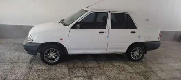 پراید صبا سفید نمای بغل